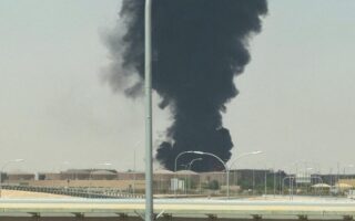 Smoke seen near Riyadh airport after air raid alerts in the Saudi capital