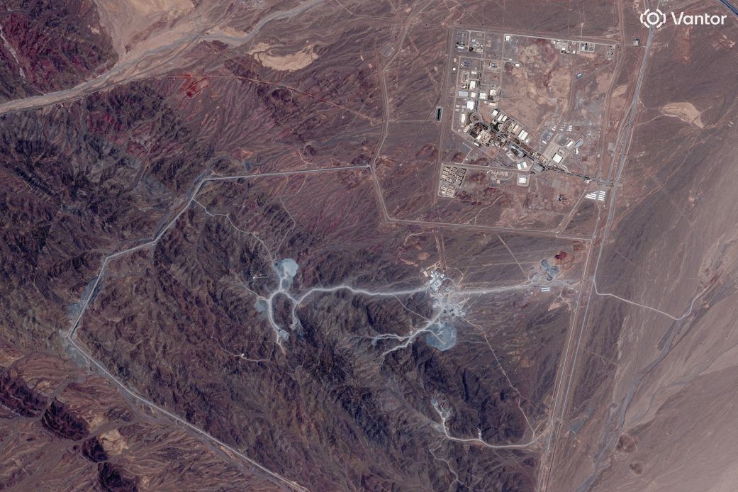 A satellite view shows an overview of the Natanz nuclear facility near Natanz, Iran, on June 30.