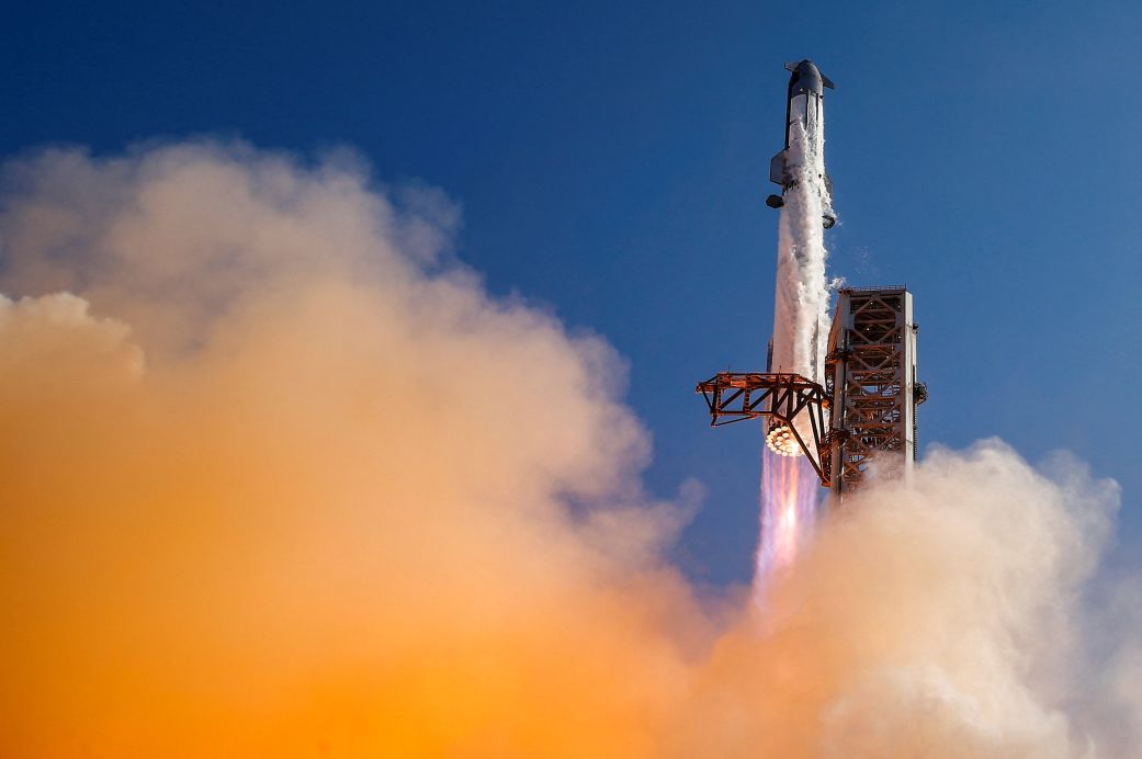 The SpaceX Starship and Super Heavy booster lift off for a 13th test flight from the company's launch complex in Starbase, Texas, on July 24.