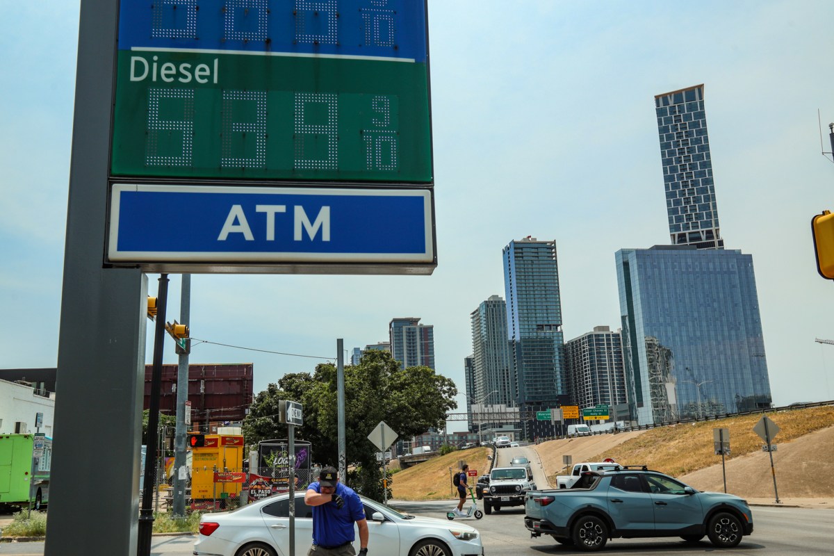 A Chevron gas station in Austin on Aug. 26, 2026 shows the still-spiraling cost of diesel fuel.