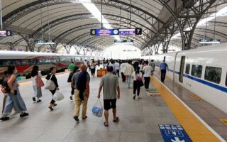 How much passenger traffic does high-speed rail take away from airplanes? 10%