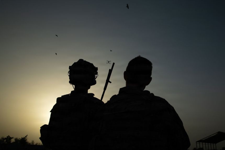 US Army soldiers conduct unmanned aerial system training in April 2026.