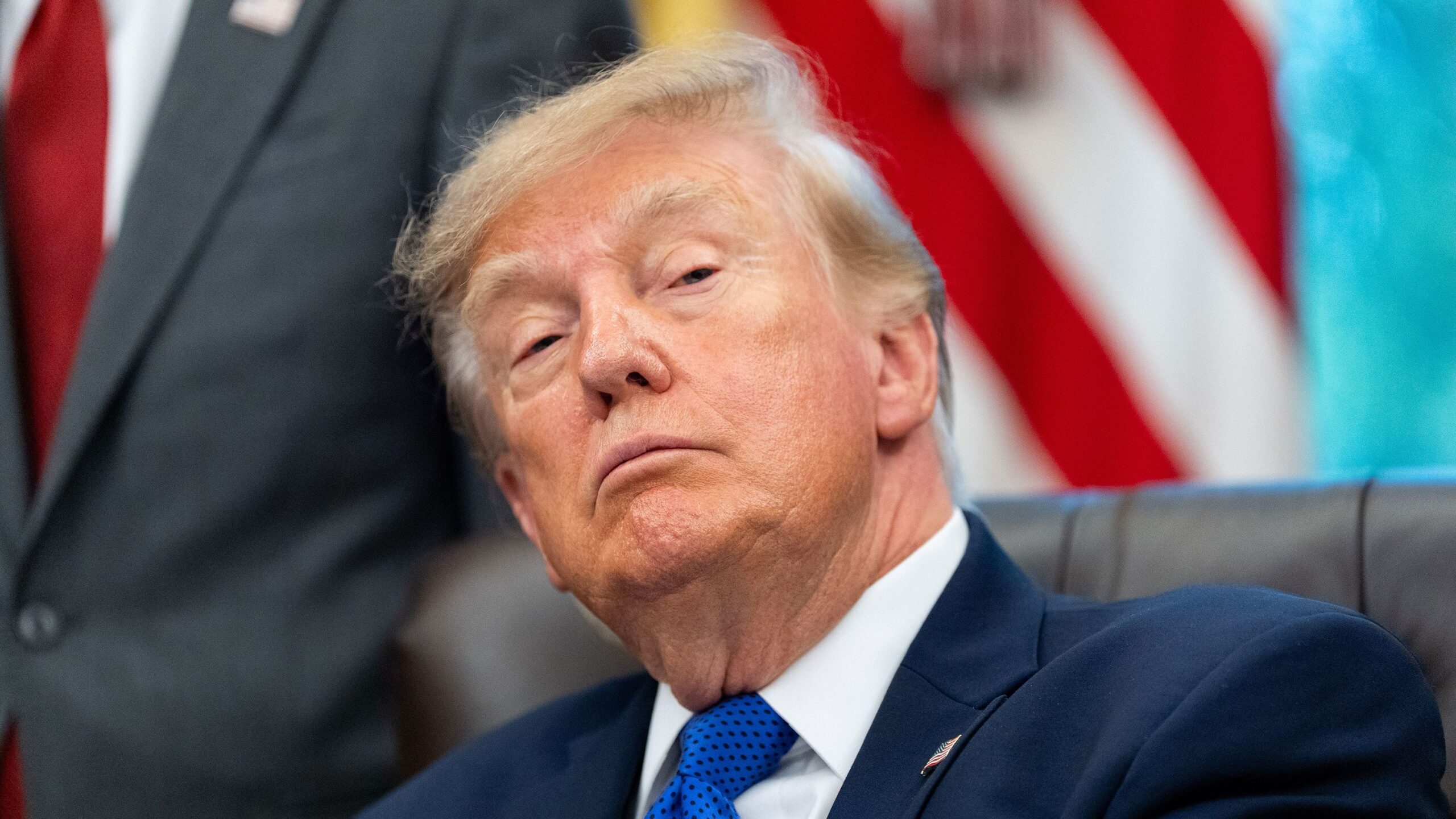 President Donald Trump speaks in the Oval Office of the White House, Monday, September 28, in Washington, DC.