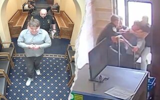 WATCH: Handcuffed inmate breaks free, punches deputy in wild courthouse escape attempt