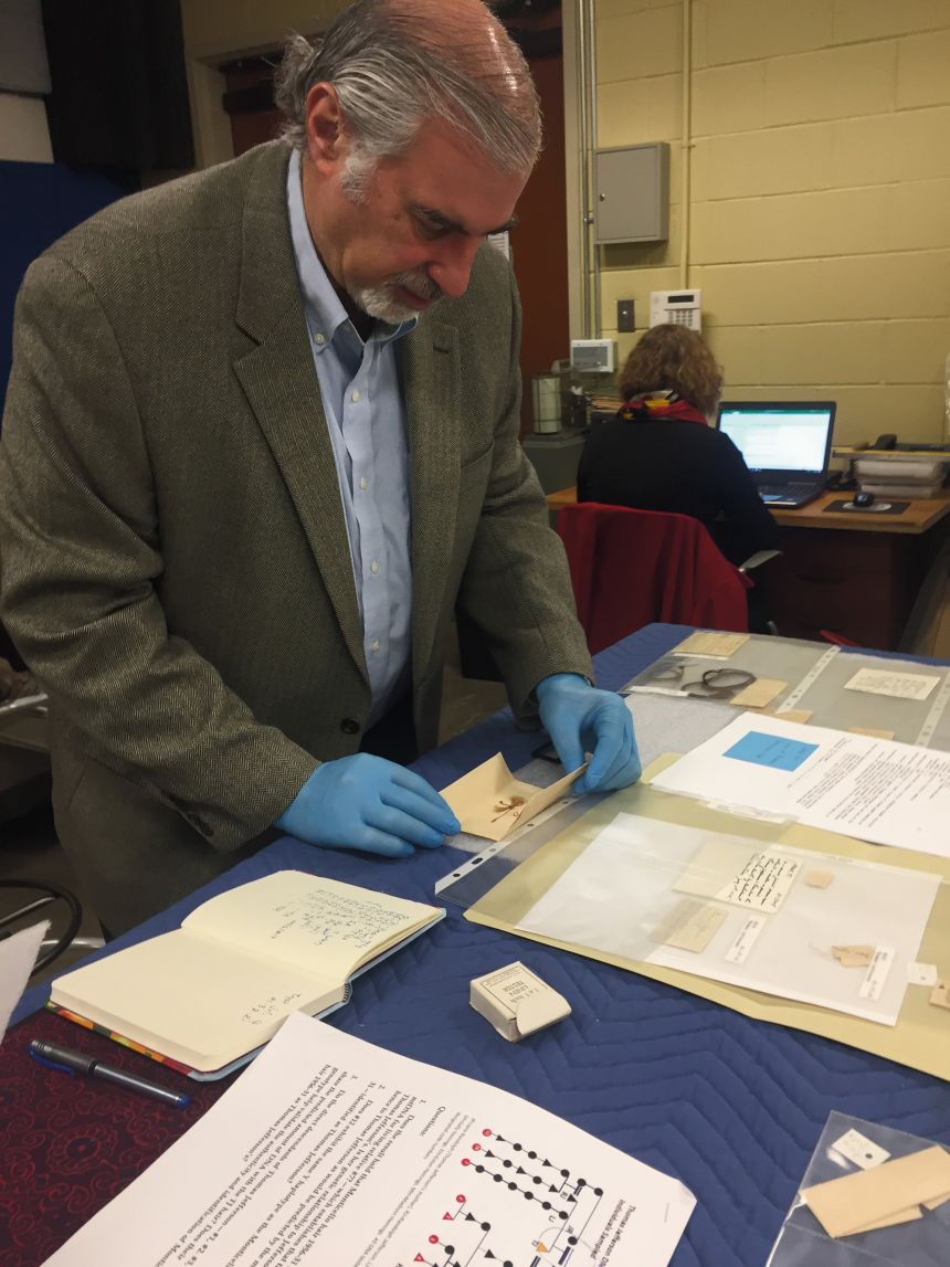 Richard Kurin, author of the recent book and paper about the genetic connections between Thomas Jefferson and Sally Hemings, examines collection items.