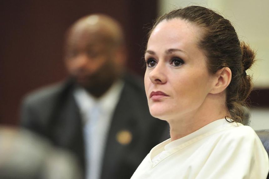 Christa Gail Pike, on death row for a slaying, appears in court on April 12, 2012, to fight a conviction in a 2001 attack on an inmate.