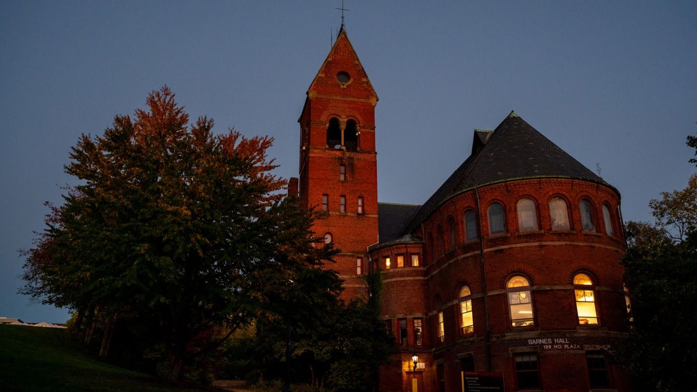 The Cornell University campus on the night of October 6, 2026. Student leaders held a town hall to discuss fallout from the Jane Doe sexual assault case.