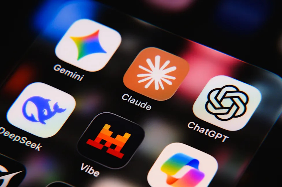 A close-up shows the Gemini, Claude, ChatGPT, DeepSeek, Mistral and Copilot icons on a smartphone screen in Creteil, France, on September 11, 2026, as Anthropic announced that it had blocked several accounts that used its artificial intelligence models for research that could contribute to the development of biological weapons. (Photo by Samuel Boivin/NurPhoto via Getty Images)
