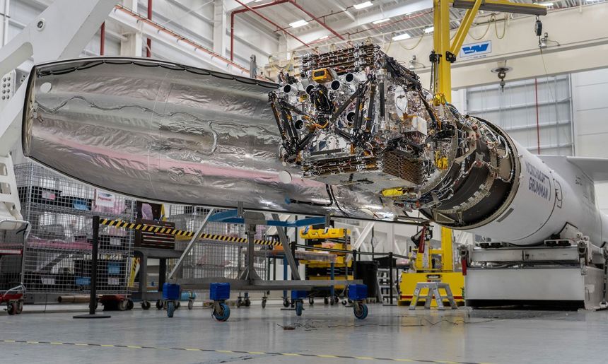 Katalyst Space’s LINK satellite is placed inside a Northrop Grumman Pegasus XL prior to launch.